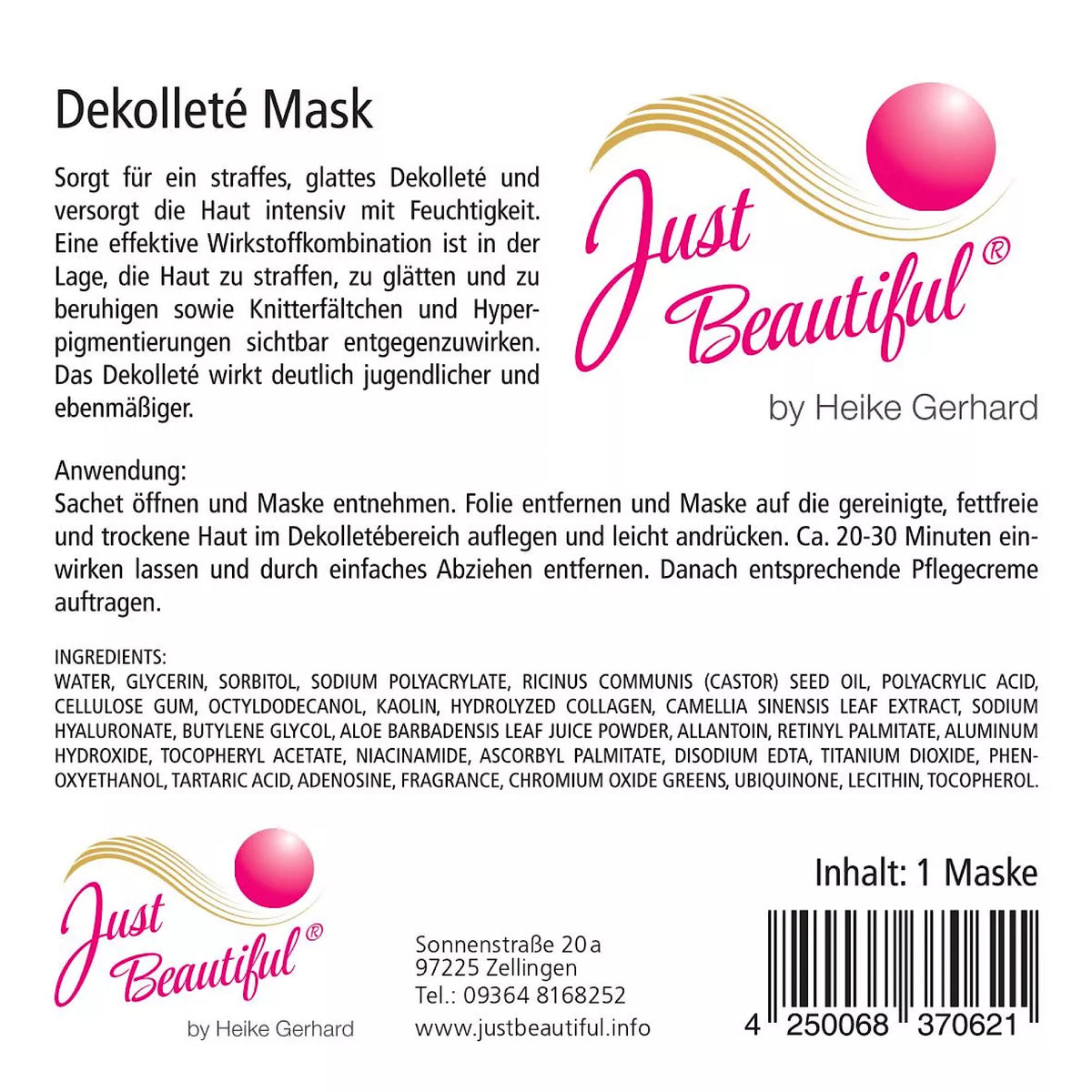 Just Beautiful® Hydrogel Dekolleté Maske - julifill.com