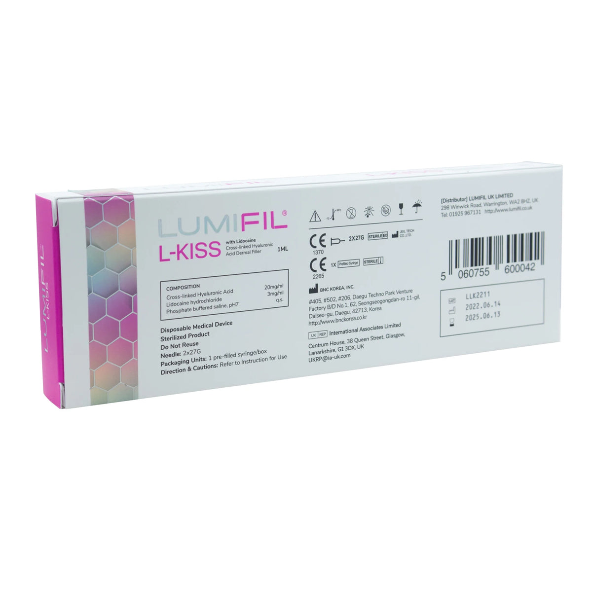 Lumifil L-Kiss Lidocaine 1 x 1.0ml - julifill.com