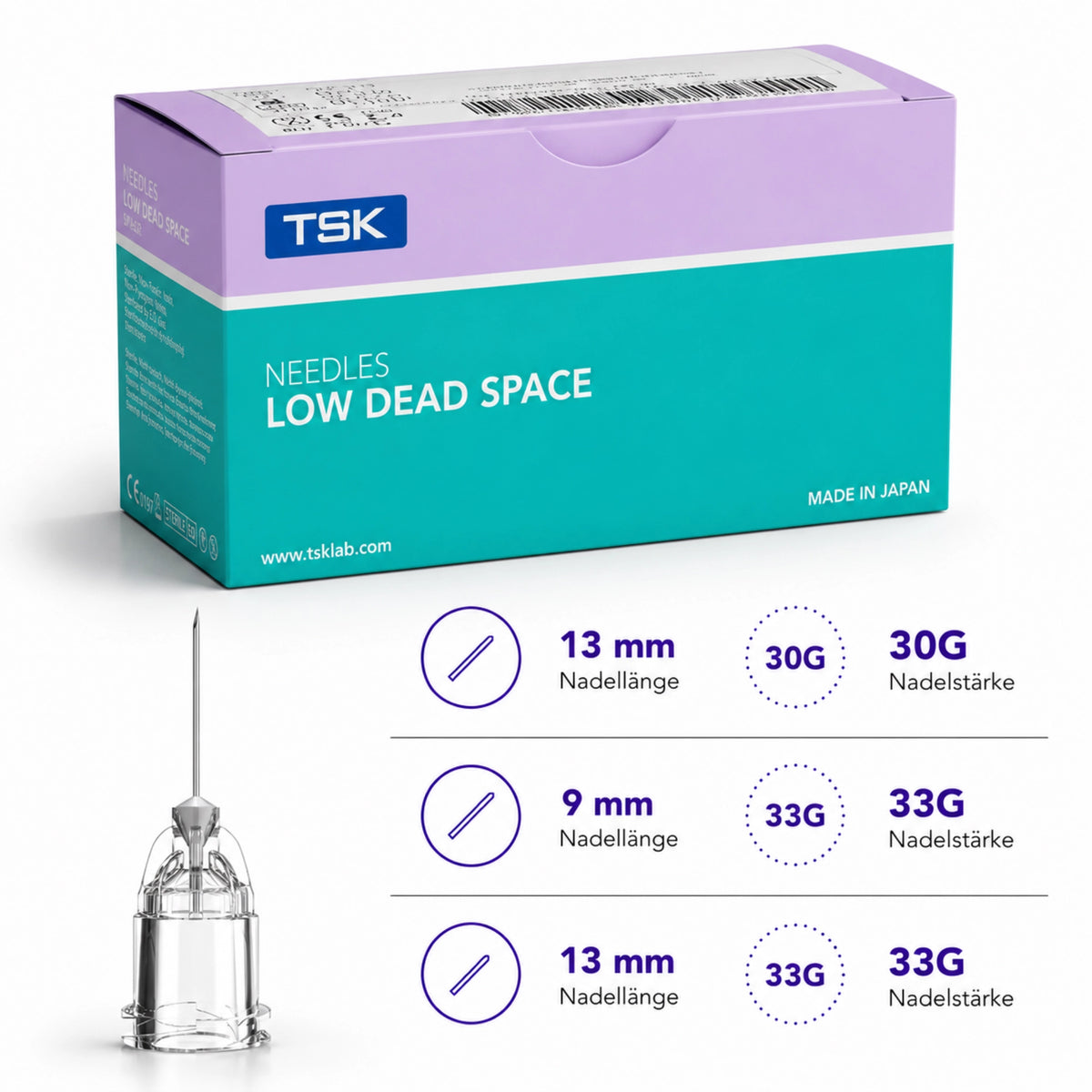 TSK Steriject Nadel Low Dead Space | verschiedene Größen | Box mit 100stk. - julifill.com